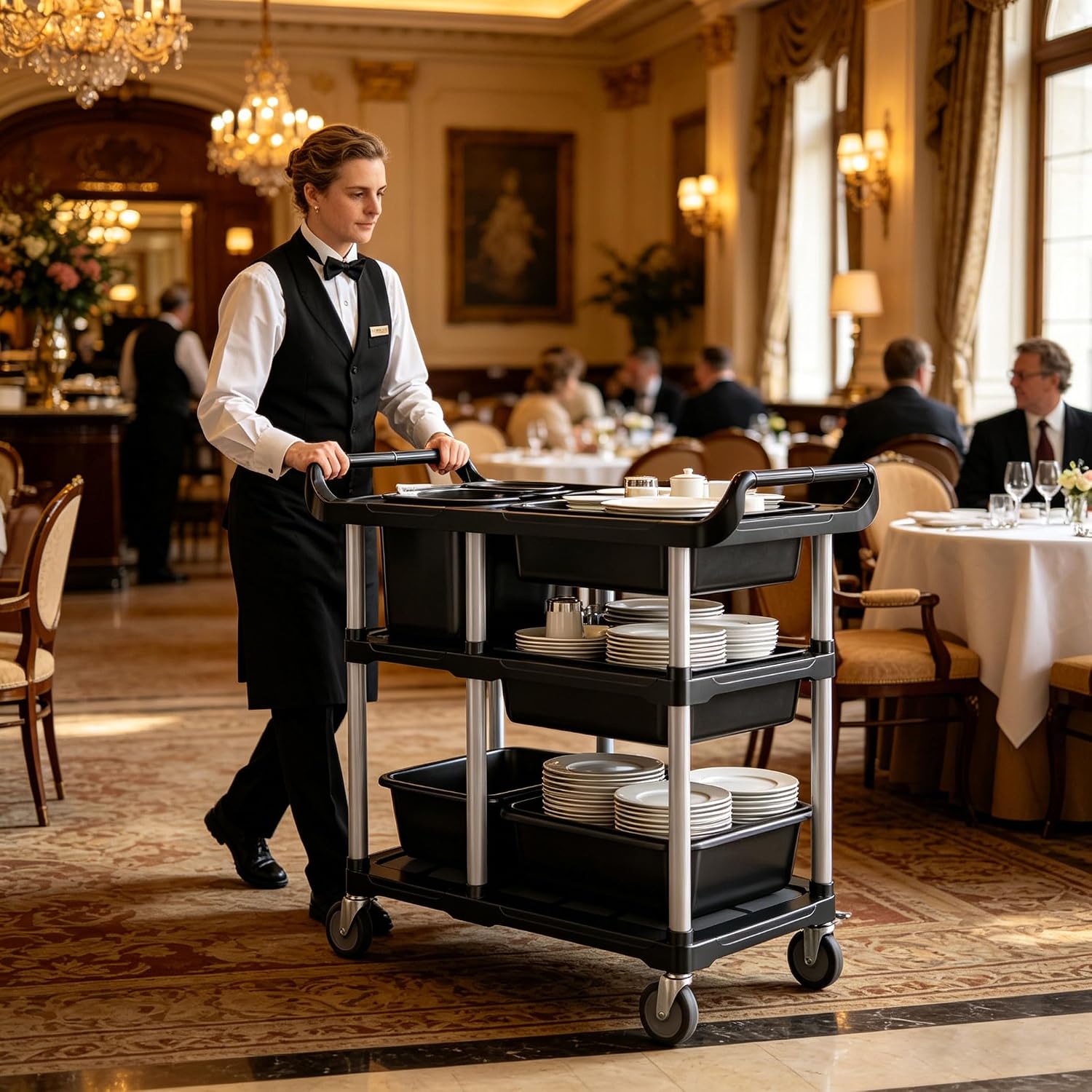 Multi-Tier Rolling Service Carts