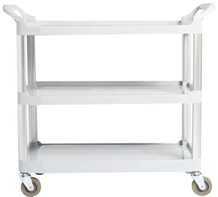 Gray Heavy‑Duty 3‑Tier Rolling Utility Cart