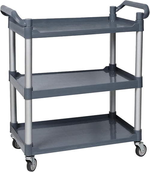 3‑Tier Heavy‑Duty Plastic Rolling Service Cart