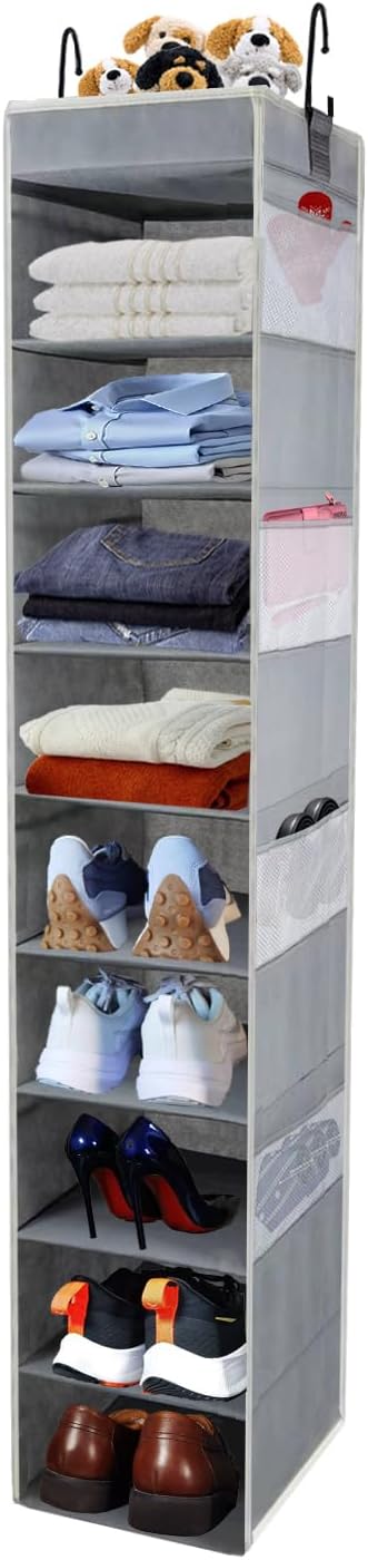 Grey Wide Hanging Closet Shoe Organizer