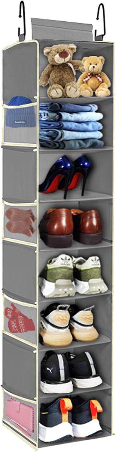 Grey Wide Hanging Closet Shoe Organizer