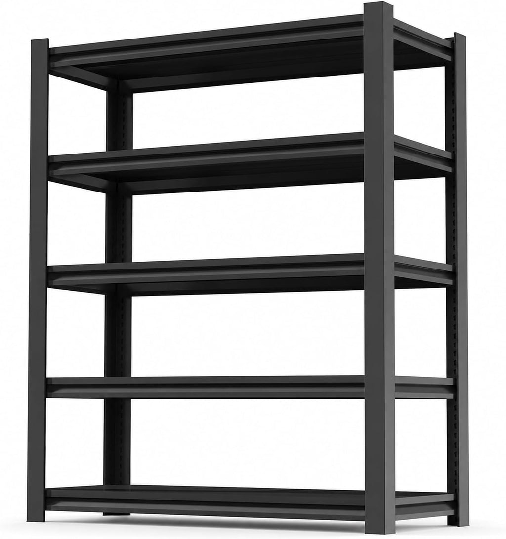 5‑Tier Heavy‑Duty Adjustable Metal Garage Storage Shelving