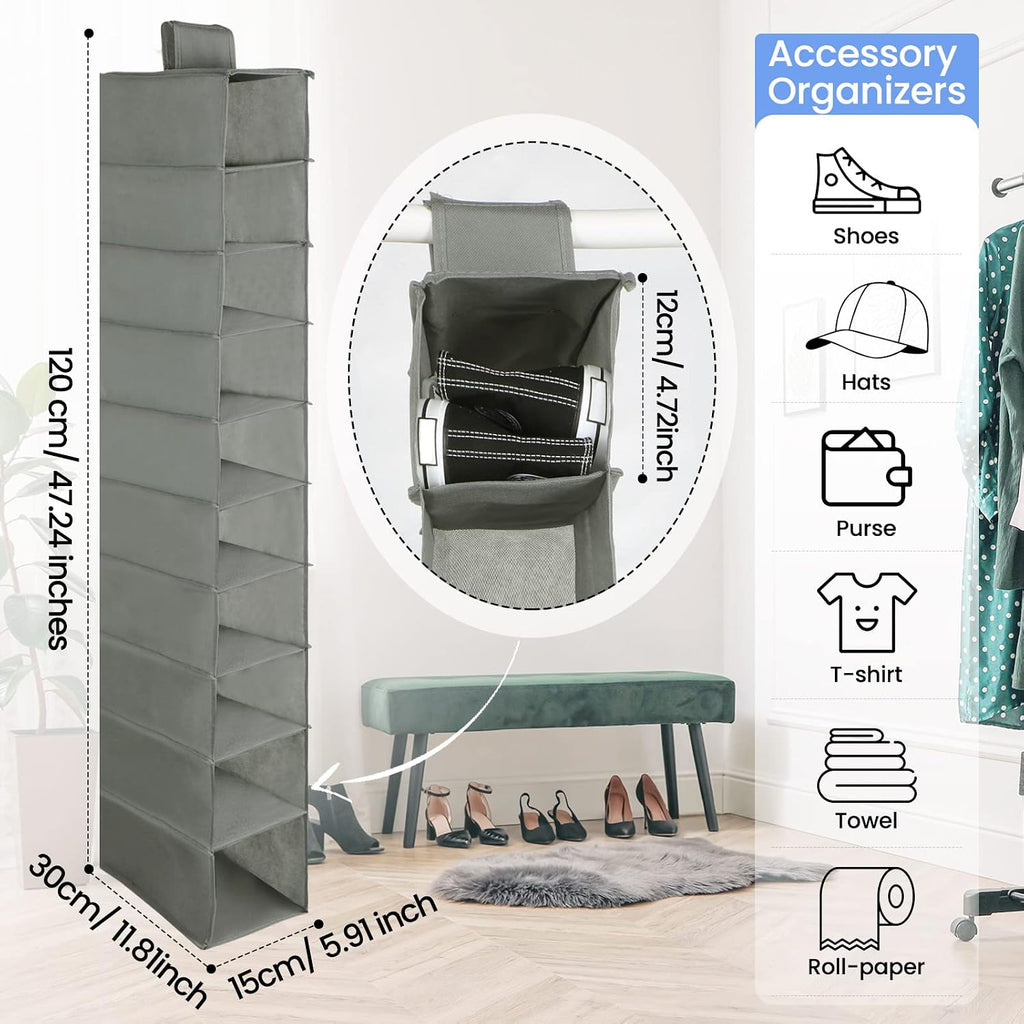 4‑Pack Hanging Closet Shoe Storage Organizer
