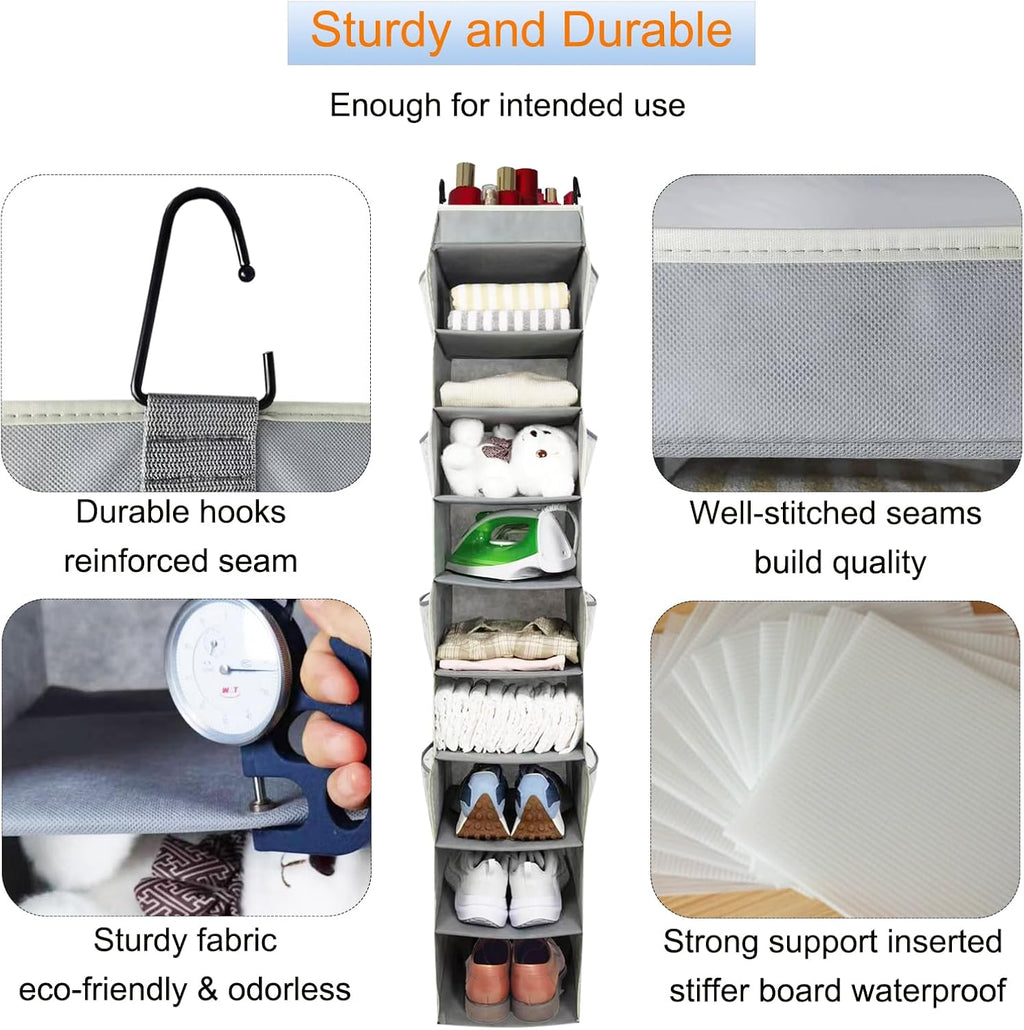 Grey Wide Hanging Closet Shoe Organizer