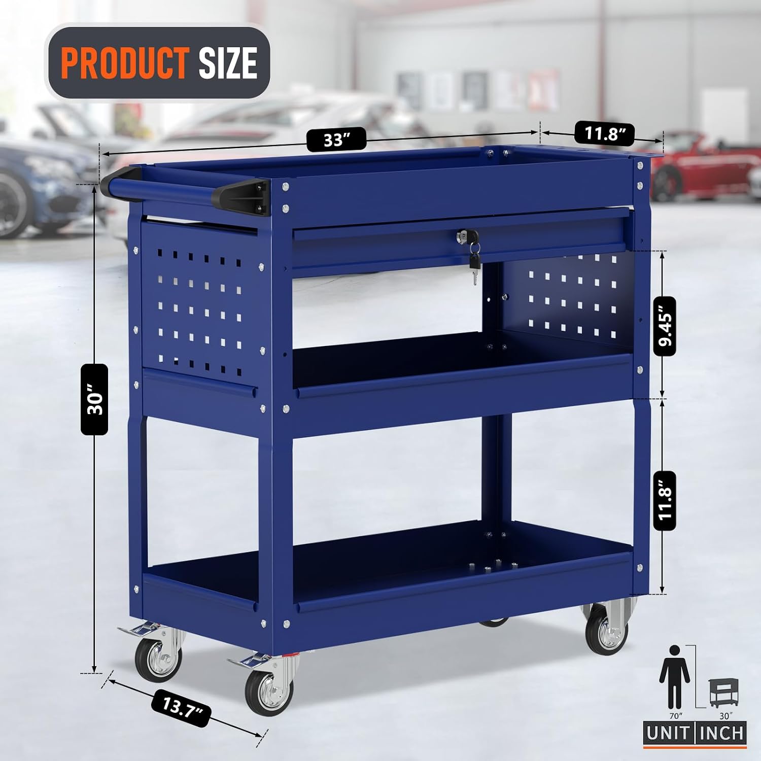 Blue Heavy‑Duty Rolling Tool Storage Cart