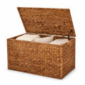 Brown Hand‑Woven Wicker Storage Trunk