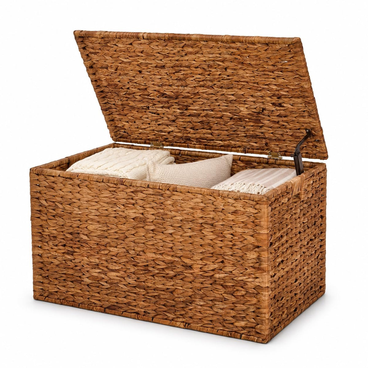 Brown Hand‑Woven Wicker Storage Trunk