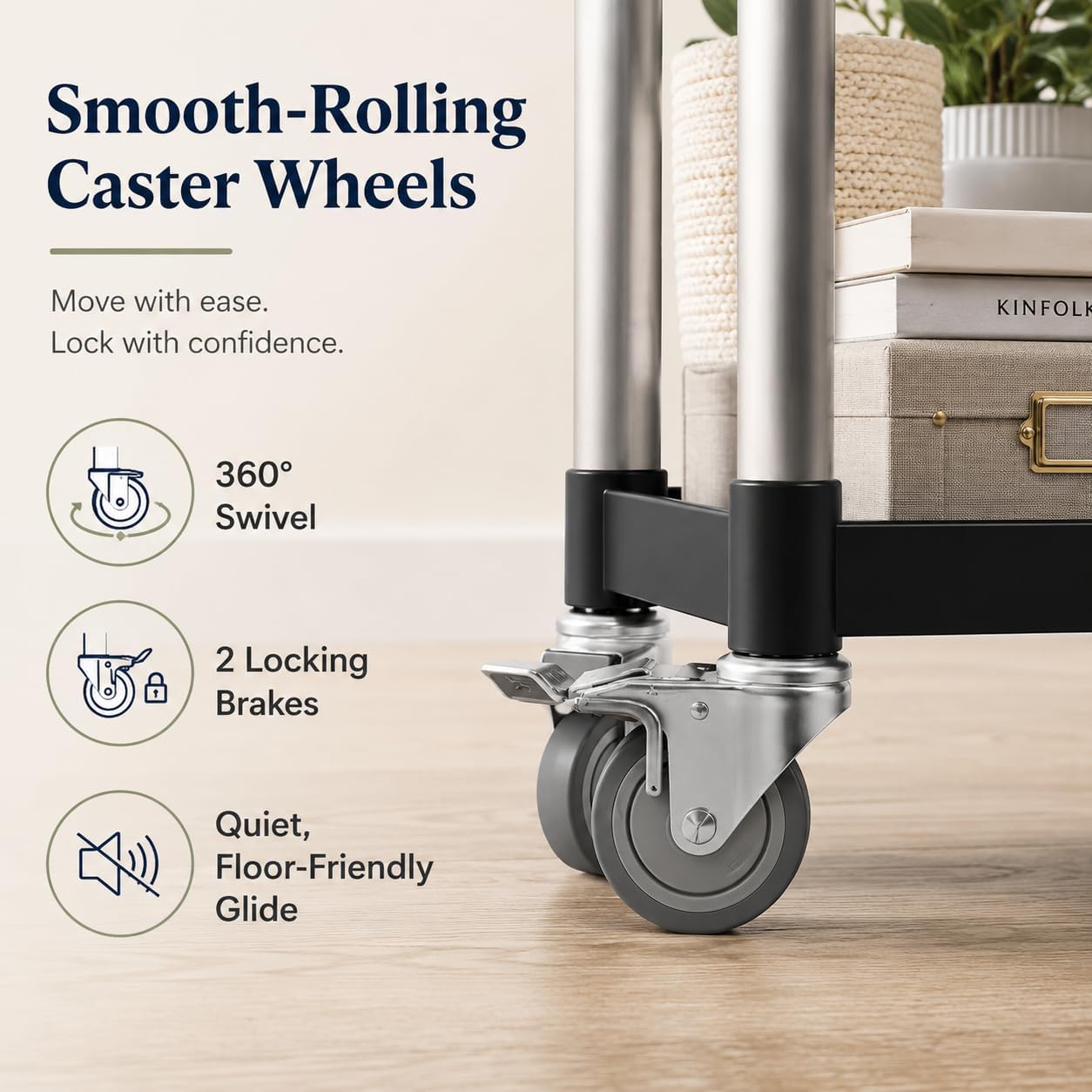 Heavy‑Duty 3‑Tier Rolling Utility Service Cart