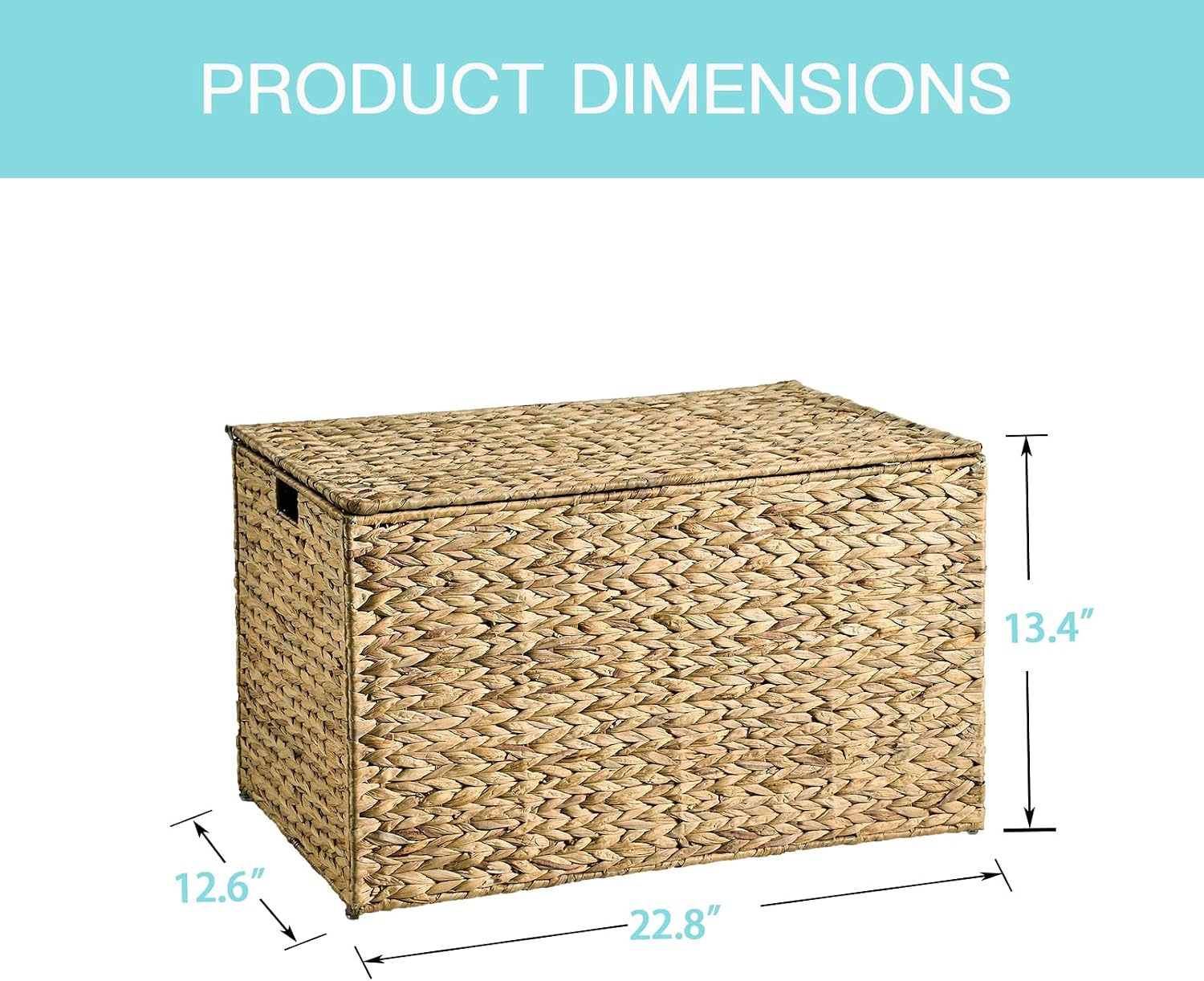 Natural Handwoven Wicker Storage Trunk With Lid