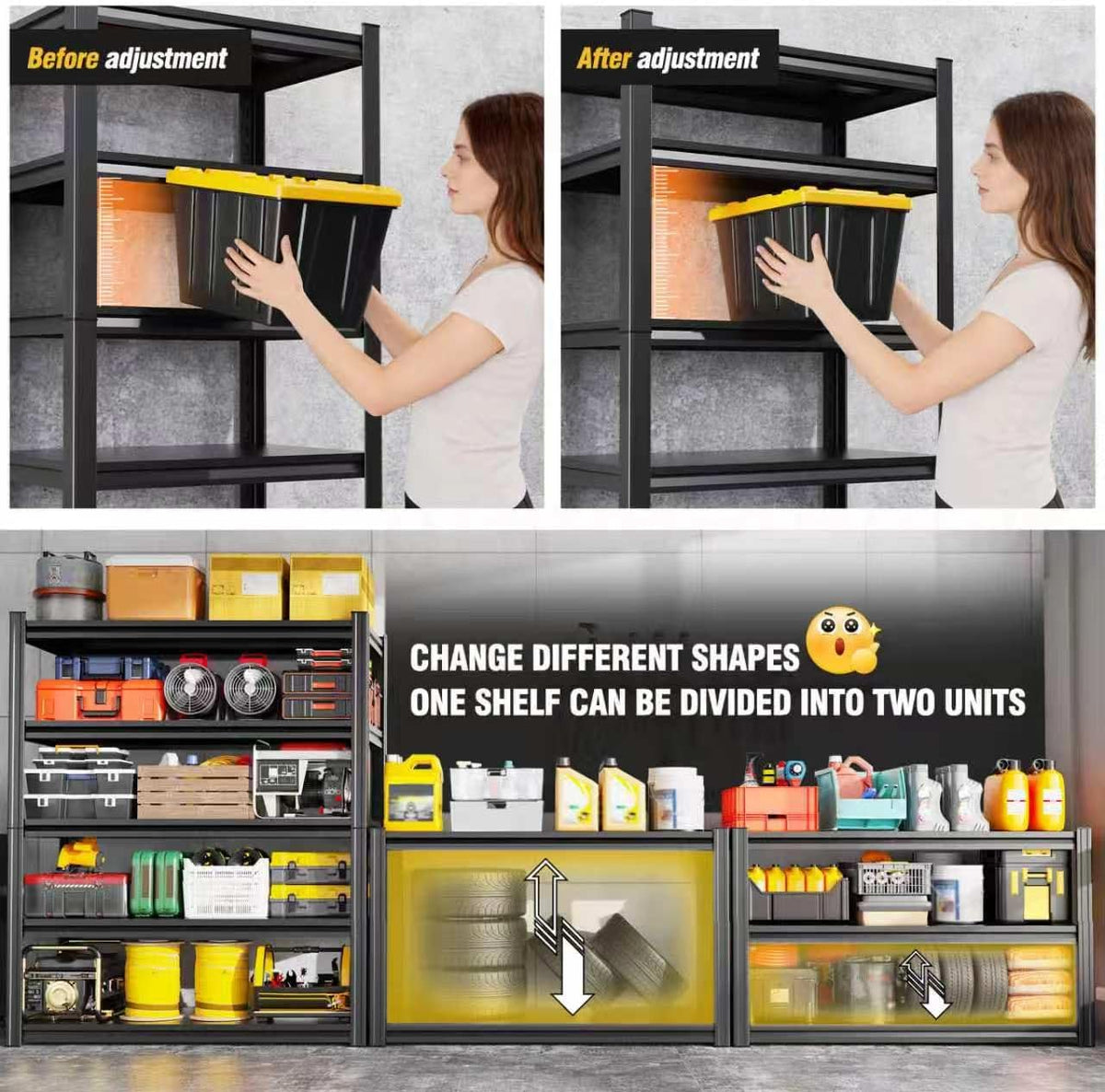 5‑Tier Heavy‑Duty Metal Garage Storage Shelving Rack