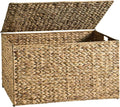 Natural Handwoven Wicker Storage Trunk With Lid