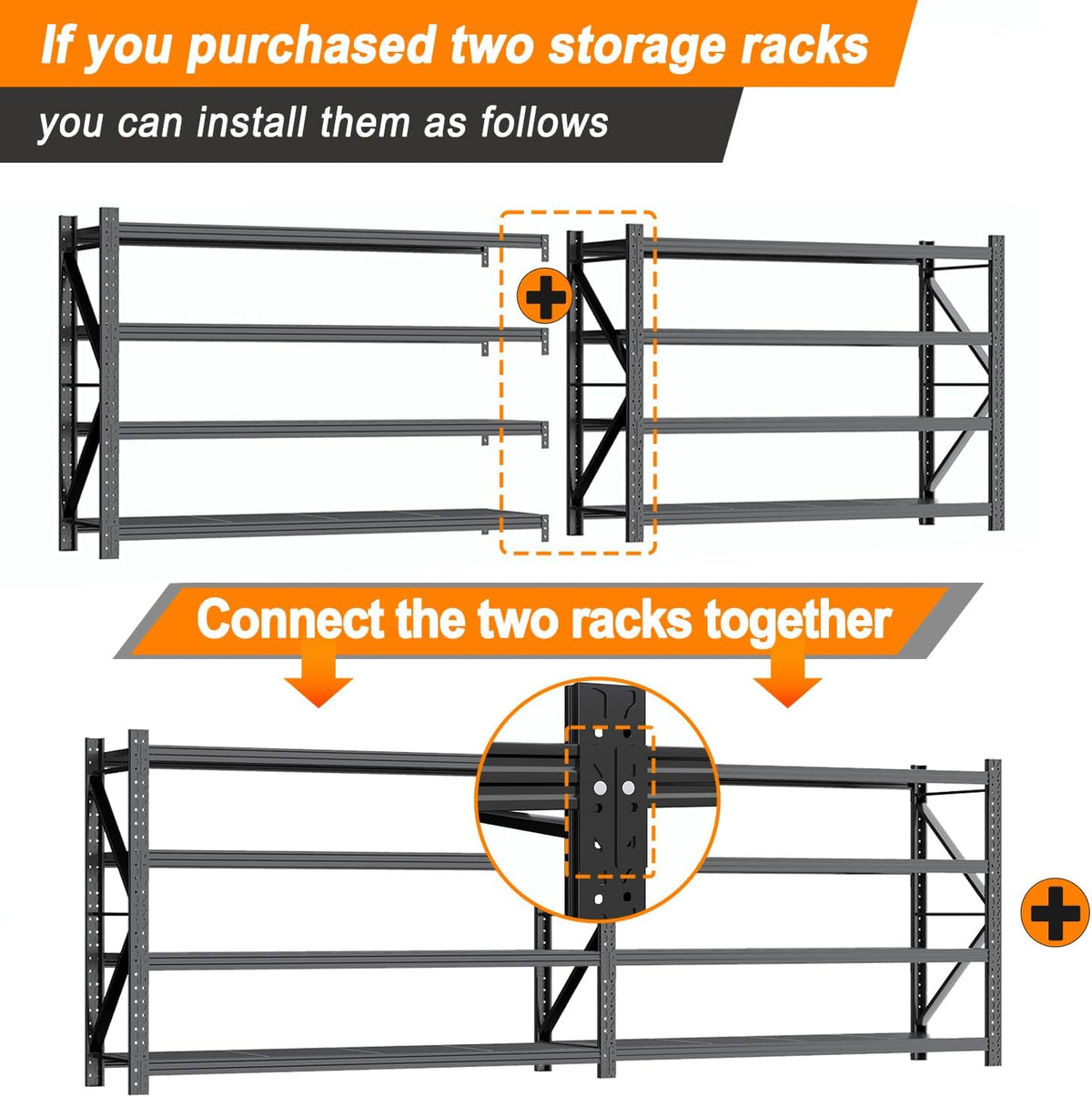 4‑Tier Heavy‑Duty Adjustable Metal Garage Storage Shelving