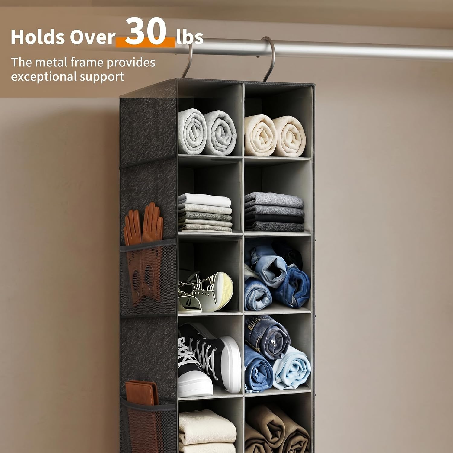 Foldable Hanging Closet Shoe Storage Organizer