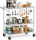 Silver‑Gray Metal Wire Rolling Storage Cart