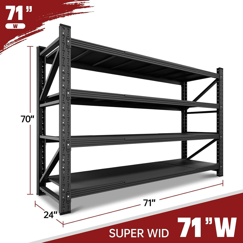 Black Heavy‑Duty Adjustable Metal Garage Storage Shelving