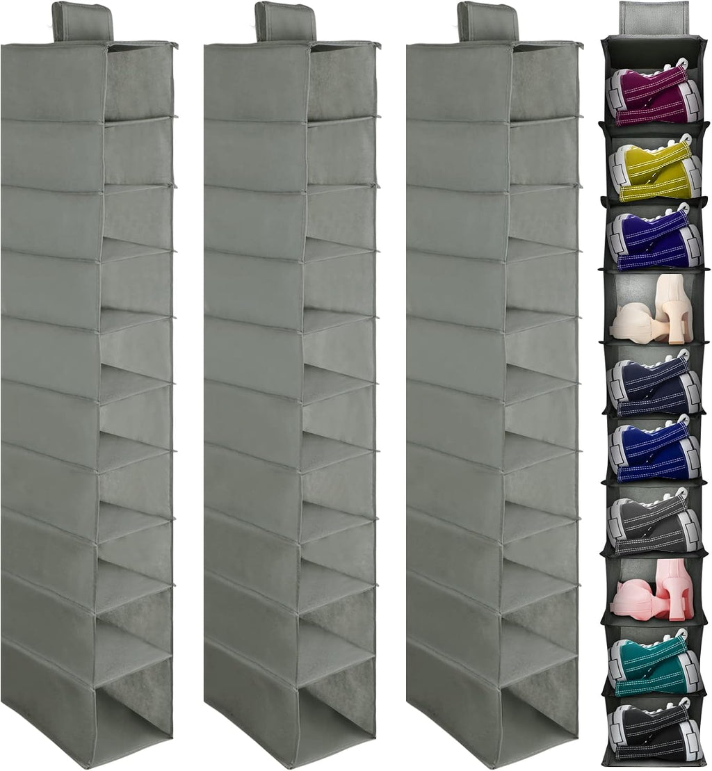 4‑Pack Hanging Closet Shoe Storage Organizer