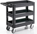 3‑Tier Heavy‑Duty Plastic Rolling Utility Cart
