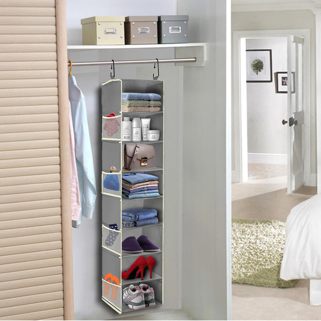 Grey Wide Hanging Closet Shoe Organizer