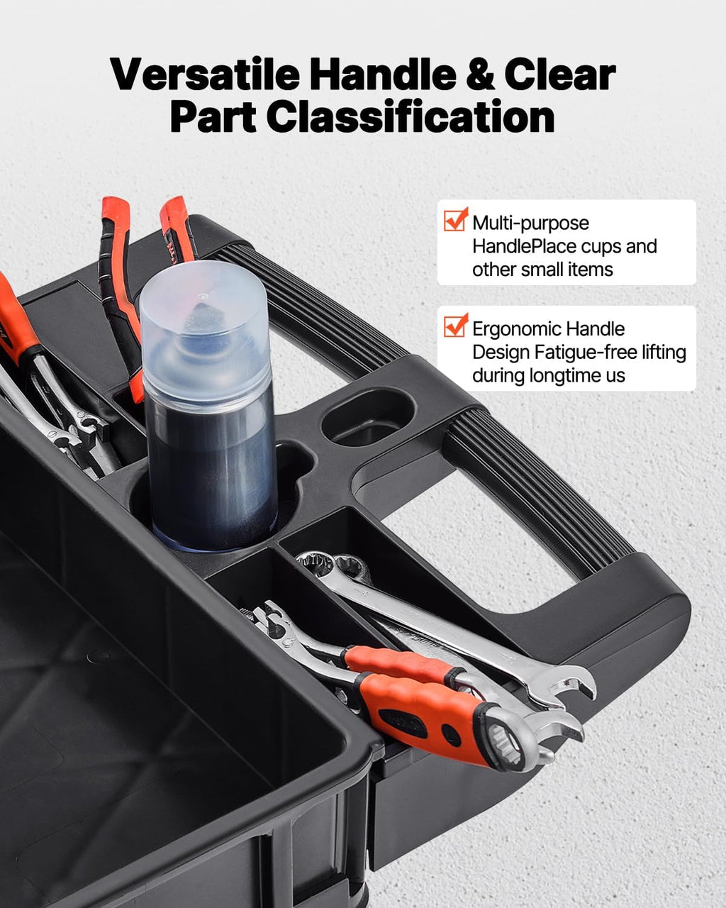 3‑Tier Heavy‑Duty Plastic Rolling Utility Cart