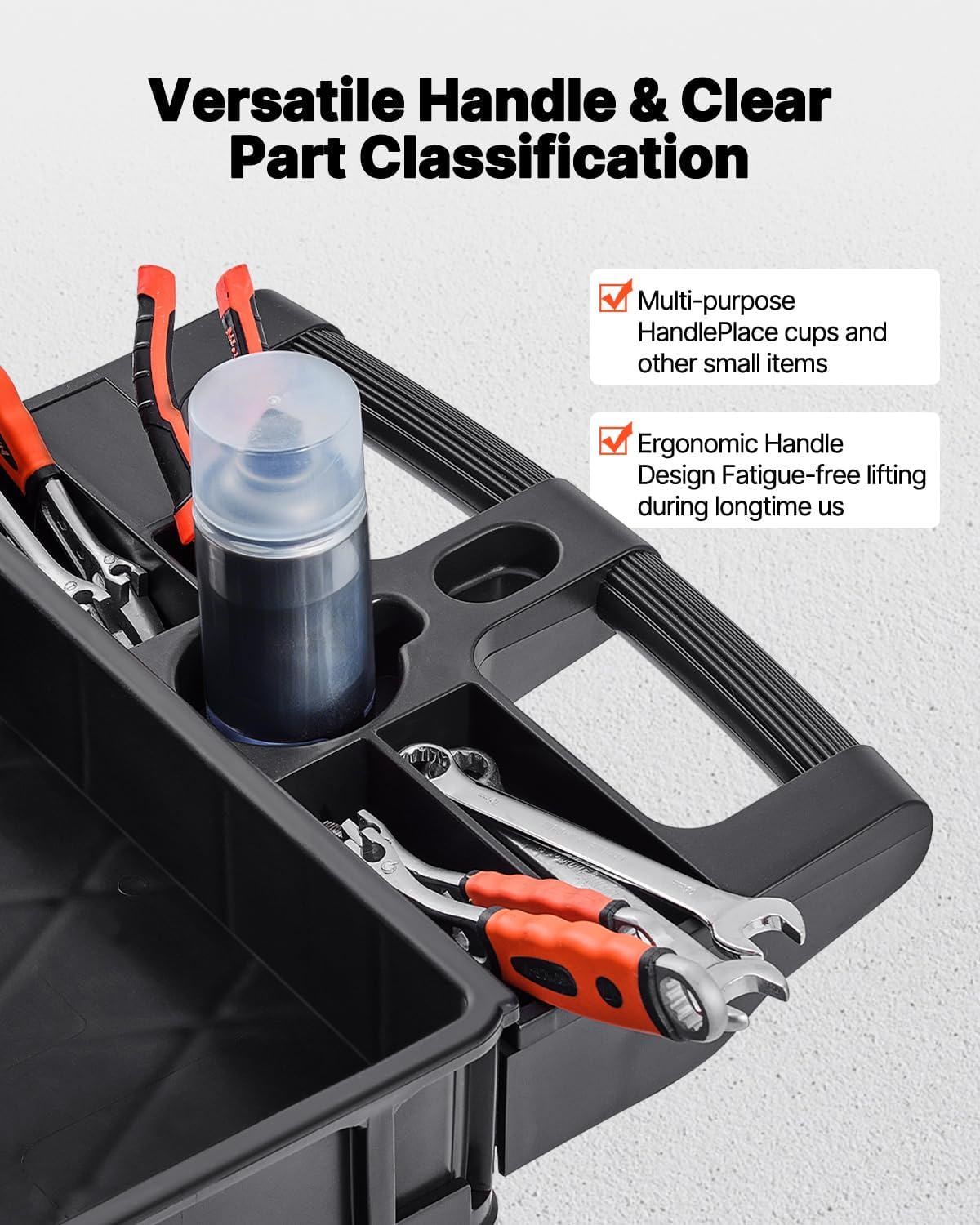 3‑Tier Heavy‑Duty Plastic Rolling Utility Cart