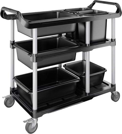 3‑Tier Commercial Rolling Food Service Cart