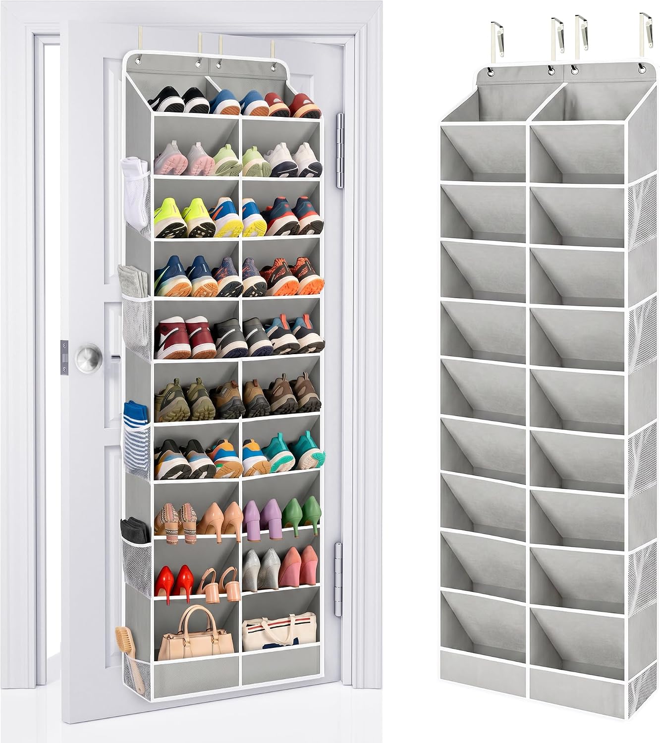 Black Over‑the‑Door Hanging Shoe Storage Organizer
