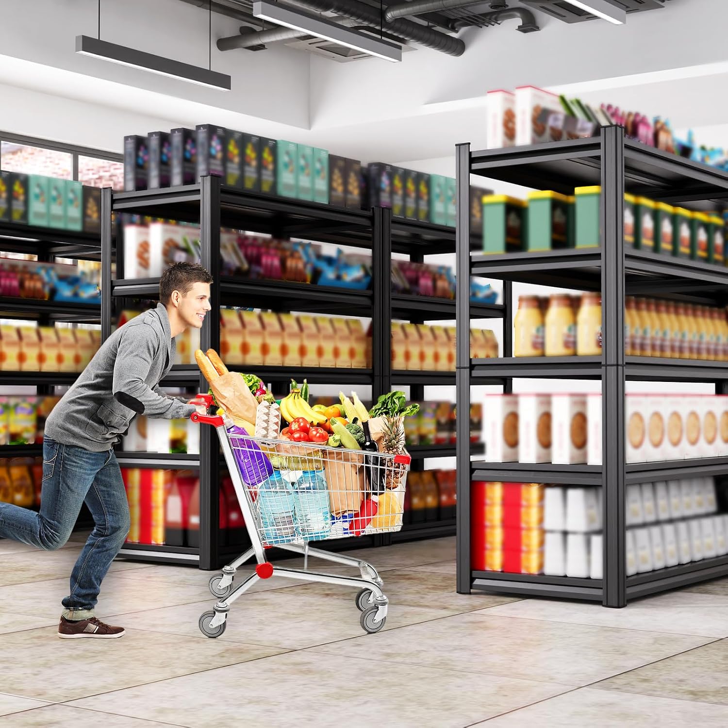 5‑Tier Heavy‑Duty Metal Garage Storage Shelving Rack