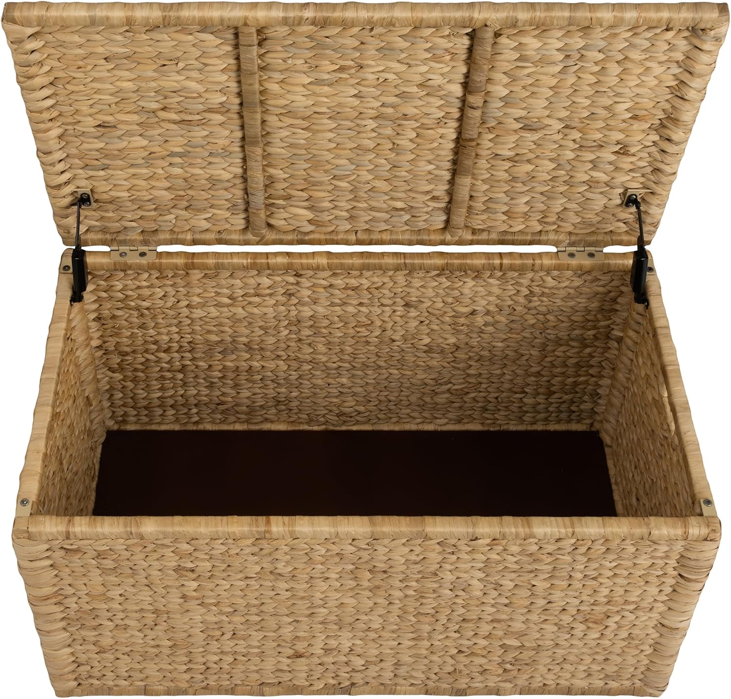 Natural Water‑Hyacinth Wicker Blanket Storage Trunk