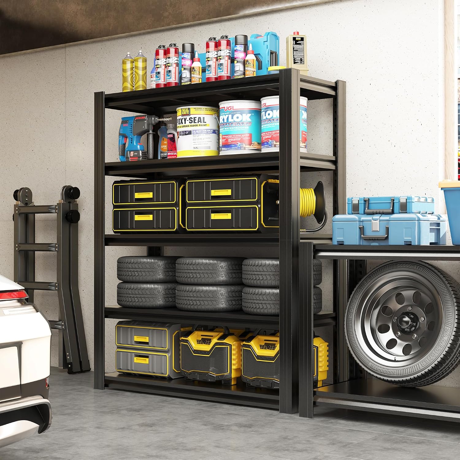 5‑Tier Adjustable Heavy‑Duty Metal Garage Storage Shelving