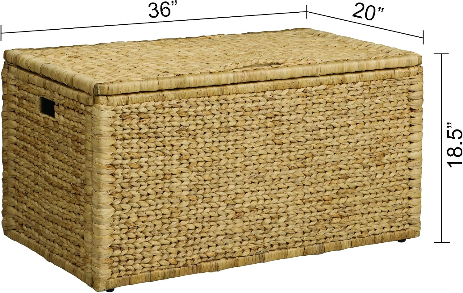 Natural Water‑Hyacinth Wicker Blanket Storage Trunk