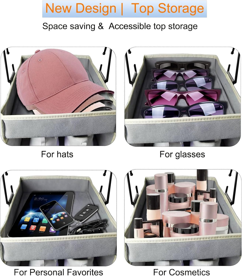 Grey Wide Hanging Closet Shoe Organizer