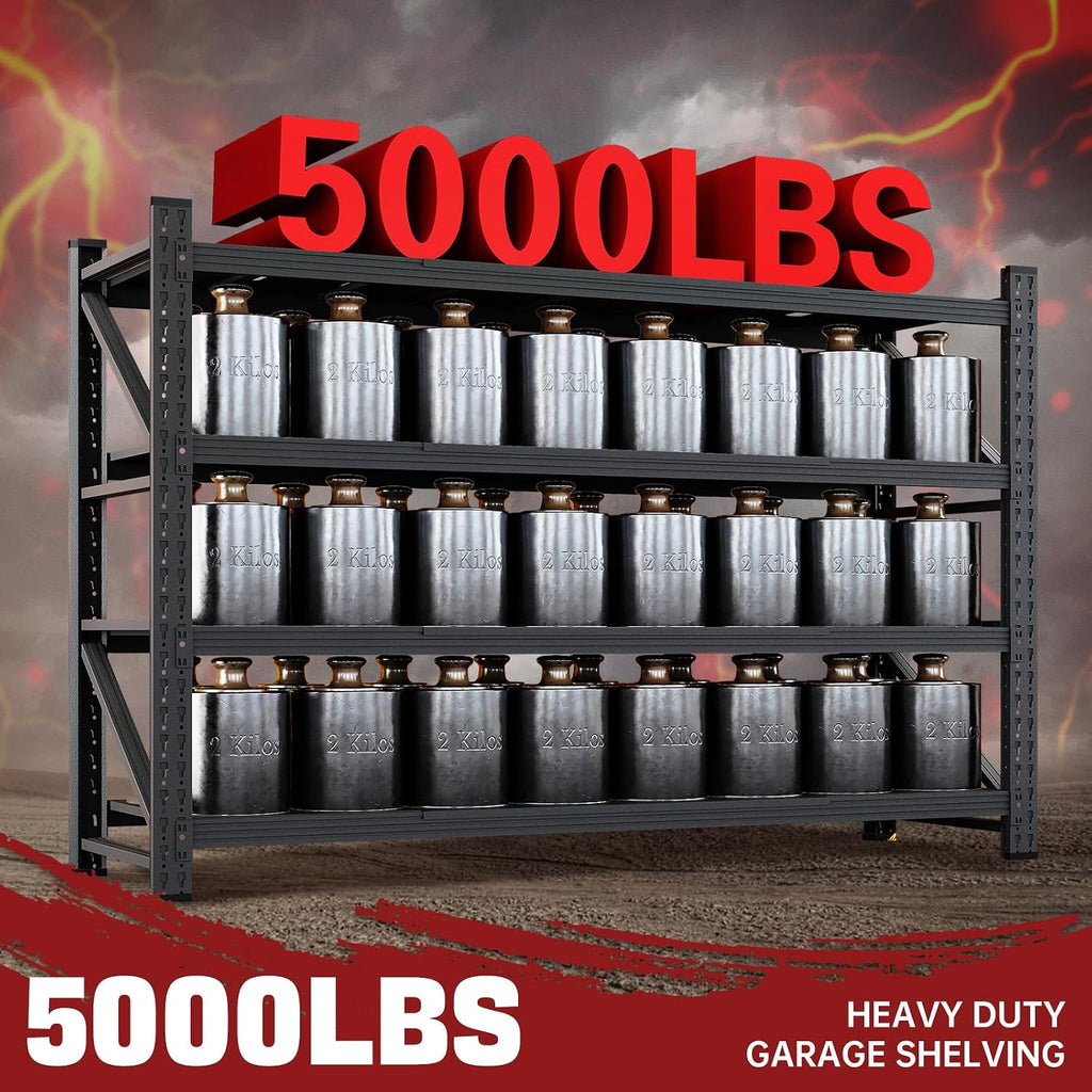 Black Heavy‑Duty Adjustable Metal Garage Storage Shelving