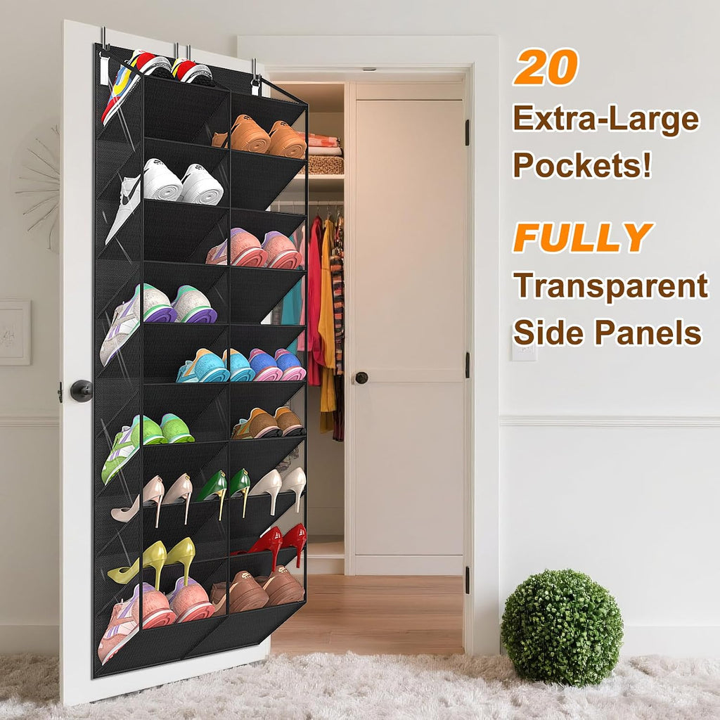 Black Over‑the‑Door Shoe Storage Organizer