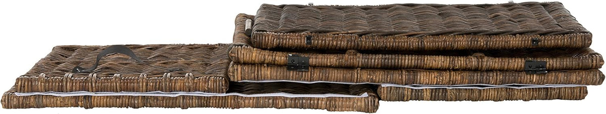 Brown Collapsible Large Wicker Storage Trunk Chest