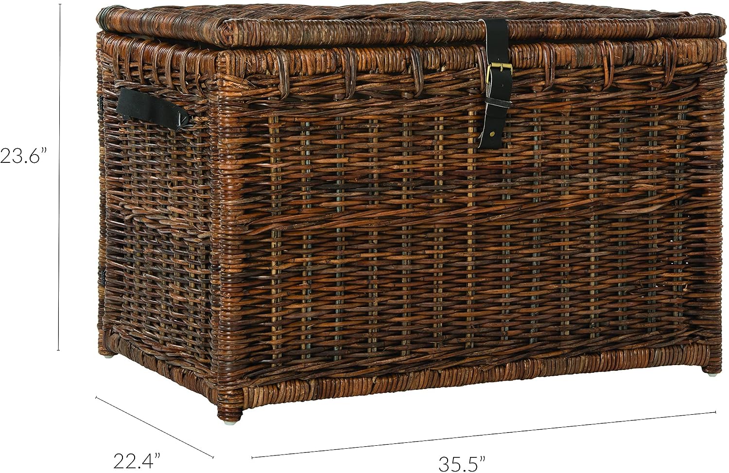 Brown Collapsible Large Wicker Storage Trunk Chest