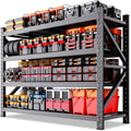 Black 4‑Tier Heavy‑Duty Metal Garage Storage Shelving