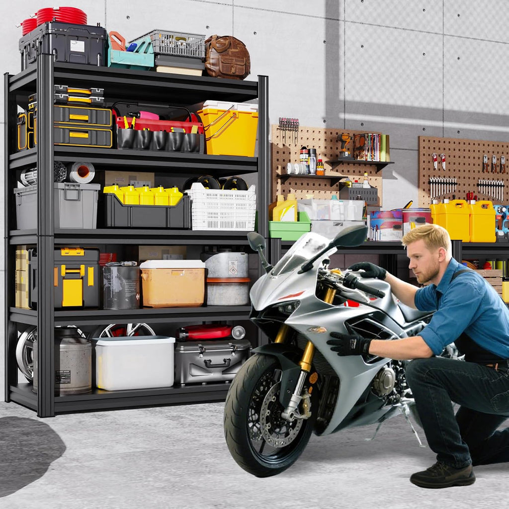 5‑Tier Heavy‑Duty Metal Garage Storage Shelving Rack