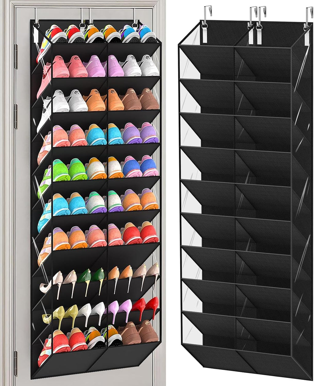 Black Over‑the‑Door Shoe Storage Organizer