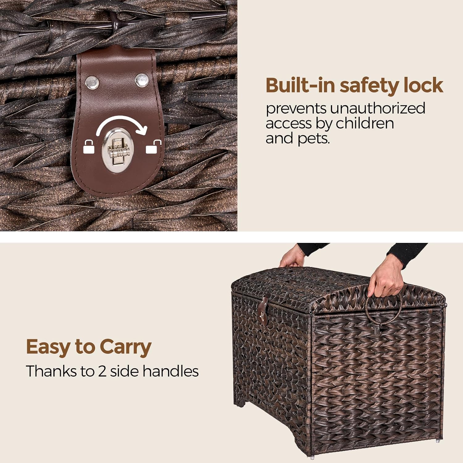 Large Hand‑Woven Wicker Storage Trunk With Lid