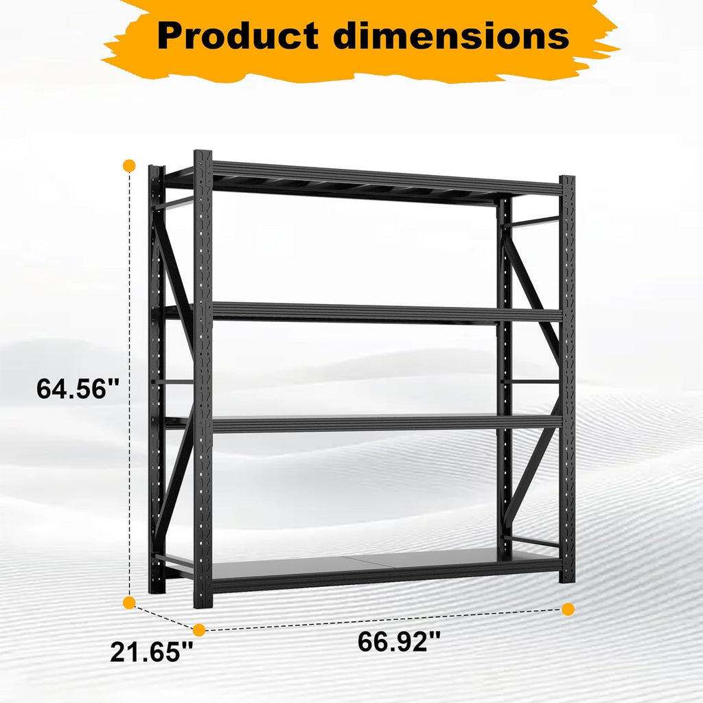 4‑Tier Heavy‑Duty Adjustable Metal Garage Storage Shelving