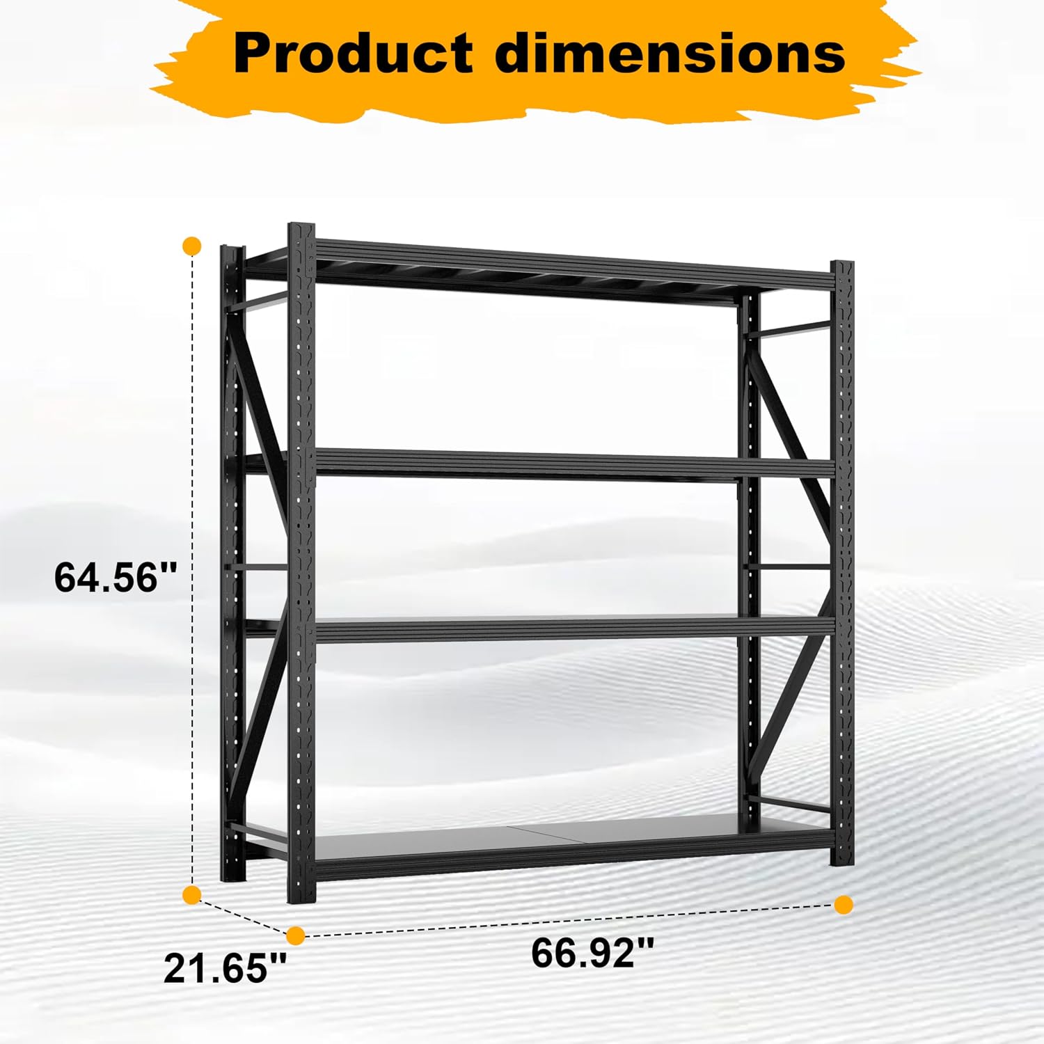 4‑Tier Heavy‑Duty Adjustable Metal Garage Storage Shelving