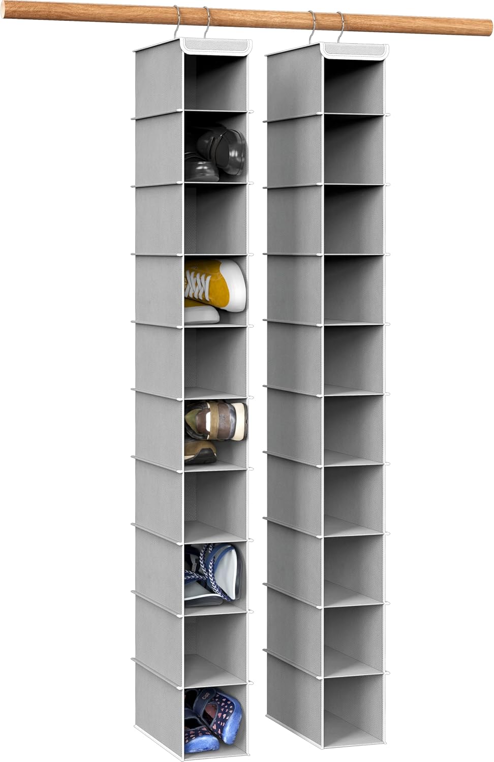 Gray Hanging Closet Shoe Storage Organizer