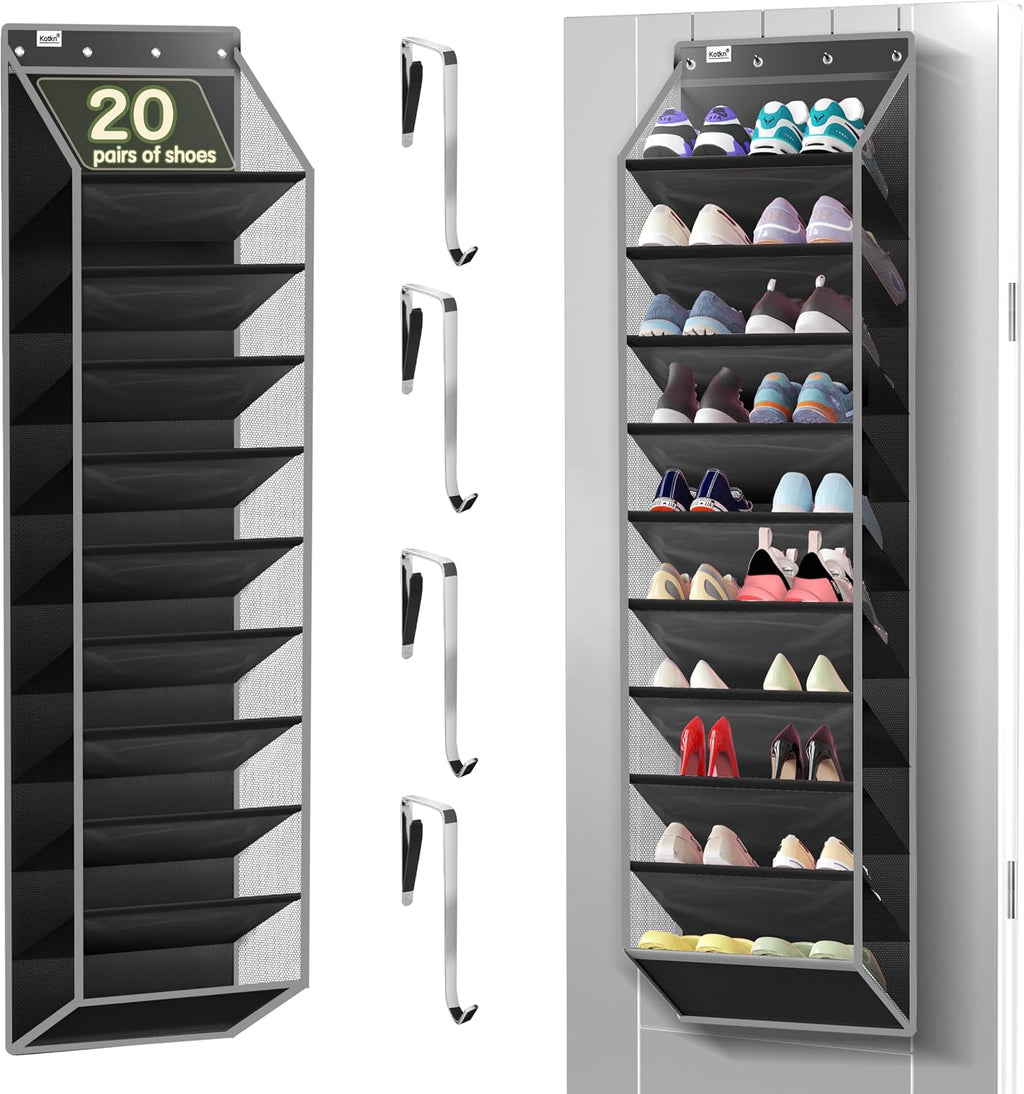 Black Over‑the‑Door Shoe Storage Organizer