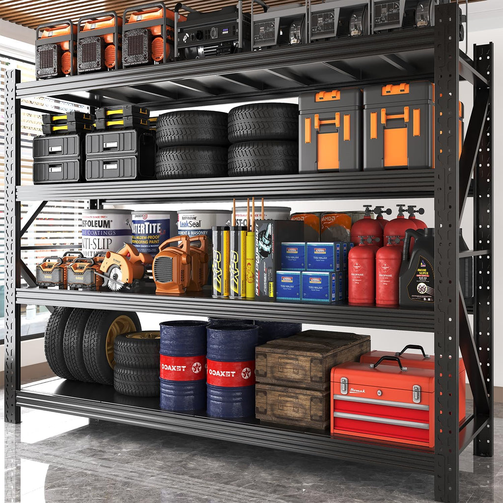 4‑Tier Heavy‑Duty Adjustable Metal Garage Storage Shelving