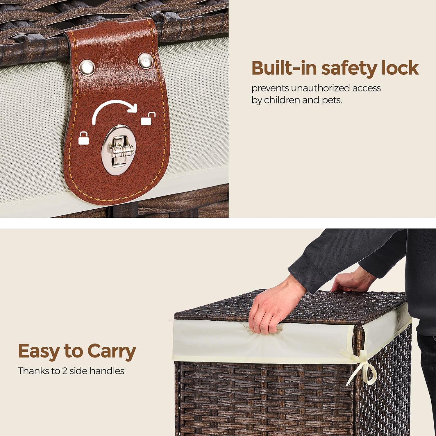 Large Wicker Storage Trunk With Lid Liner