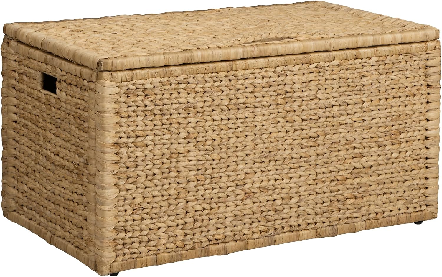 Natural Water‑Hyacinth Wicker Blanket Storage Trunk