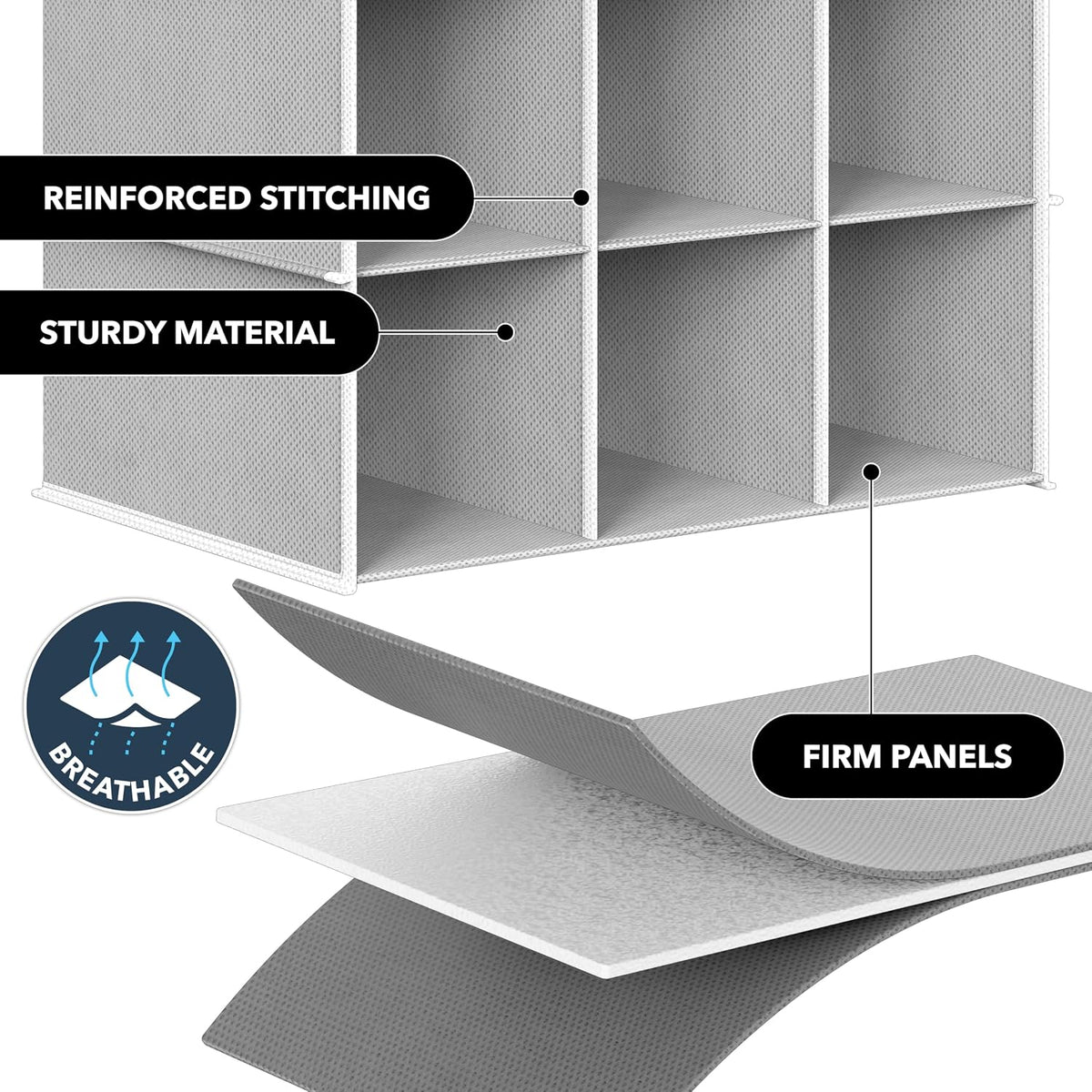 Gray Hanging Closet Shoe Storage Organizer