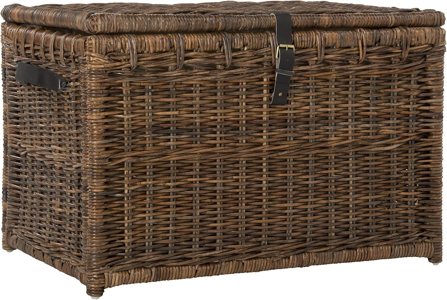 Brown Collapsible Large Wicker Storage Trunk Chest