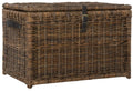 Brown Collapsible Large Wicker Storage Trunk Chest