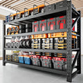 Black Heavy‑Duty Adjustable Metal Garage Storage Shelving